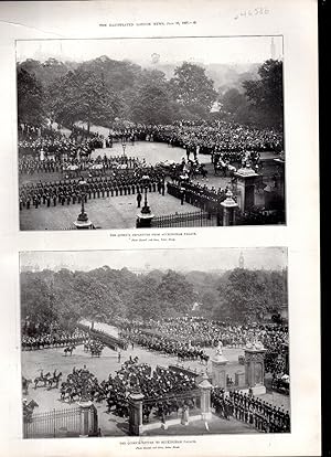 Seller image for ENGRAVING: "The Queen's Diamond Jubilee: 2 scenes".photoengravings from Illustrated London News; July 10, 1897 for sale by Dorley House Books, Inc.