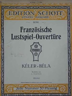Seller image for Franzsische Lustspiel-Ouverture. Op. 111. Ausgabe fr Klavier zu 2 Hnden. Bearbeitet von L. Tervan. for sale by Antiquariat Tarter, Einzelunternehmen,
