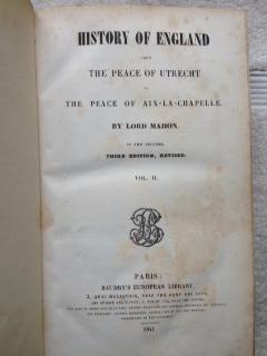 History of England from The Peace of Utrecht to The Peace of Aix-La-Chapelle