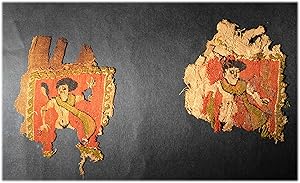 Deux fragments de tapisserie copte (IVe-Ve siècle) Deux fragments de tapisserie copte (toile de l...
