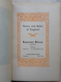 Bild des Verkufers fr Beaux and Belles of England: Laurence Sterne. zum Verkauf von Barry Cassidy Rare Books