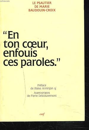 Image du vendeur pour EN TON COEUR ENFOUIS CES PAROLES mis en vente par Le-Livre