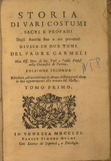 Storia di vari costumi sacri e profani