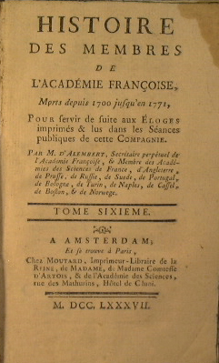 Histoire des membres de l'academie francoise