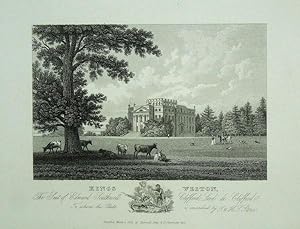 An Original Antique Engraving IIlustrating Kings Weston in Gloucestershire, The Seat of Edward So...