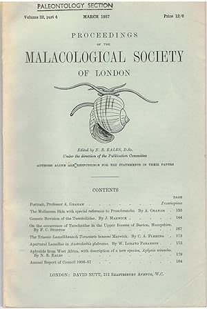 Proceedings of the Malacological Society of London. Volume 32, Part 4. March 1957