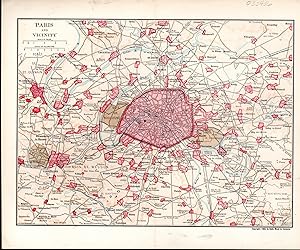 Imagen del vendedor de MAP: 'Paris and Vicinity".source Unknown a la venta por Dorley House Books, Inc.