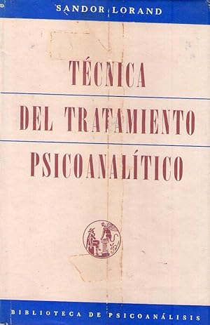 Seller image for TECNICA DEL TRATAMIENTO PSICOANALITICO. Traduccin de Mary V. Thompson de Juli for sale by Buenos Aires Libros