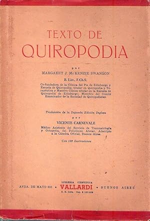 Seller image for TEXTO DE QUIROPODIA. Traduccin de la segunda edicin inglesa por Vicente Carnevale for sale by Buenos Aires Libros