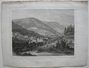 Wildbad Aquatinta von F. F. Wagner bei Kreller, Stuttgart, um 1840. 15,5 x 21 cm