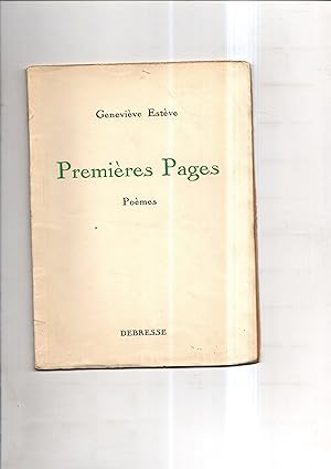 PREMIERES PAGES. Poèmes.