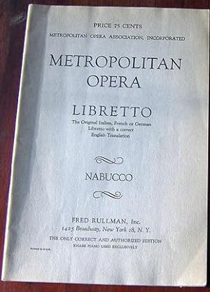 Nabucco:Opera in Four Parts