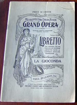 Seller image for La Gioconda: Opera in Four Acts for sale by Rainy Day Paperback