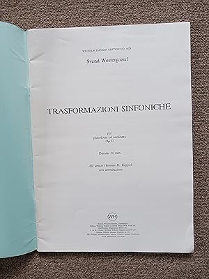 Bild des Verkufers fr Trasformazioni Sinfoniche Per Pianoforte Ed Orchestra - Op. 32 zum Verkauf von BookOrders