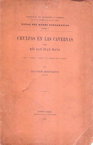 Imagen del vendedor de CHULPAS EN LAS CAVERNAS. Del Ro San Juan Mayo. Con una lmina, 1 carta y 11 figuras en el texto a la venta por Buenos Aires Libros