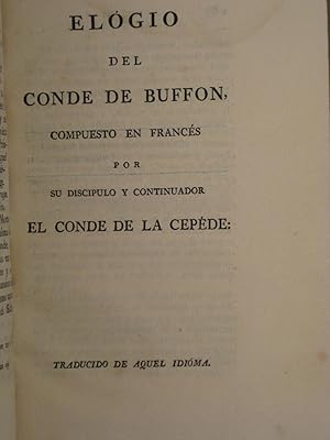 "Vida del conde de Buffon, a que acompaan el discurso pronunciado al tiempo de su recepcin en...