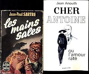 Image du vendeur pour les mains sales / Piece en sept tableaux / Texte integral, AND A SECOND PAPERBACK, Cher Antoine, a play by Jean Anouilh mis en vente par Cat's Curiosities