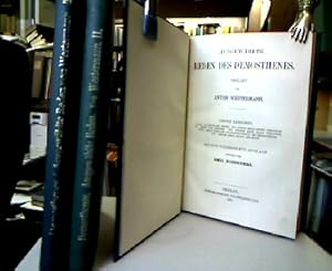 Seller image for Ausgewhlte Reden des Demosthenes erklrt von Anton Westermann. 3 Bnde. 1. Bd., (I-III.) Olynthische Reden. (IV.) Erste Rede gegen Philippos. (V.) Rede vom Frieden. (VI.) Zweite Rede gegen Philippos. (VIII.) Rede ber die Angelegenheiten im Chersonesos. (IX.) Dritte Rede gegen Philippos. 2. Bd., (XVIII.) Rede vom Kranze. (XX.) Rede gegen Leptines. 3. Bd., (XXIII.) Rede gegen Aristokrates. (LIV.) Rede gegen Konon. (LVII.) Rede gegen Eubulides. for sale by Antiquariat Michael Solder