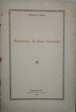 Bild des Verkufers fr Amrica : la bien llamada zum Verkauf von Librera Monte Sarmiento