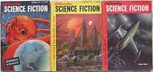 Bild des Verkufers fr Astounding Science Fiction October, November & December 1951, 3 issues featuring "Iceworld" by Hal Clement, + Ultima Thule, The Edge of Forever, Dune Roller, "The Years Draw Nigh", The Head Hunters, +++ zum Verkauf von Nessa Books