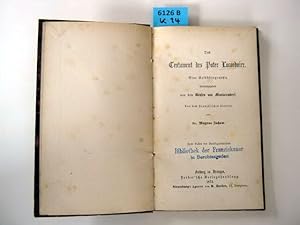 Image du vendeur pour Das Testament des Pater Lacordaire. Eine Selbstbiographie. Aus dem Franzsischen bersetzt von Dr. Magnus Jocham. mis en vente par Augusta-Antiquariat GbR