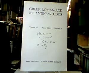 Greek, Roman and Byzantine Studies. Vol. 27, Number 4[pages 331-444].