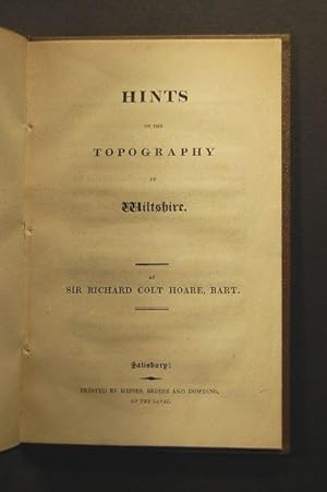 Imagen del vendedor de Hints on the Topography of Wiltshire. a la venta por Forest Books, ABA-ILAB