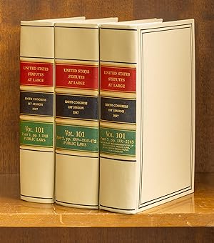 Bild des Verkufers fr United States Statutes at Large. Volume 101, in 3 books (1987) zum Verkauf von The Lawbook Exchange, Ltd., ABAA  ILAB