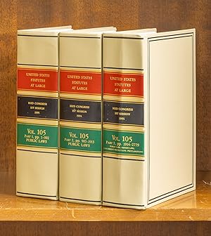Bild des Verkufers fr United States Statutes at Large Volume 105, in 3 books (1991) zum Verkauf von The Lawbook Exchange, Ltd., ABAA  ILAB