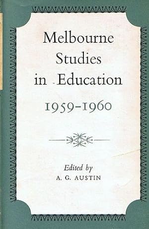 Seller image for MELBOURNE STUDIES IN EDUCATION 1959-1960 for sale by Kay Craddock - Antiquarian Bookseller