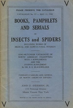 Seller image for Books, pamphlets and serials on insects and spiders [cover title] for sale by Zamboni & Huntington