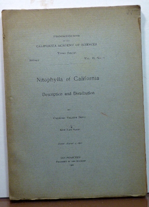 Image du vendeur pour NITOPHYLLA OF CALIFORNIA: DESCRIPTION AND DISTRIBUTION mis en vente par RON RAMSWICK BOOKS, IOBA