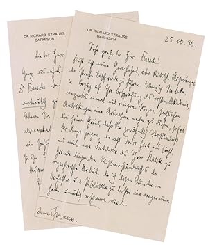 Bild des Verkufers fr 2 autograph letters signed. zum Verkauf von Antiquariat INLIBRIS Gilhofer Nfg. GmbH