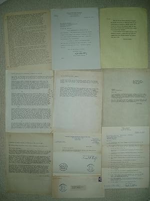 9 typed pages [letters, etc] ca. 1951-1968