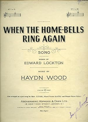 Seller image for When the Home Bells Ring Again [Piano Sheet Music] for sale by Little Stour Books PBFA Member