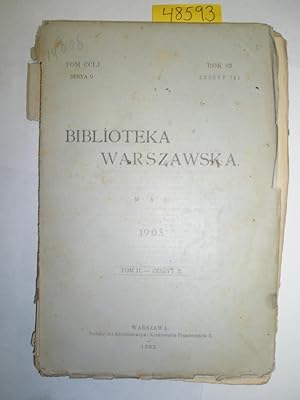 Biblioteka Warszawska Maj 1903; tom II , Zeszyt 2 [2]