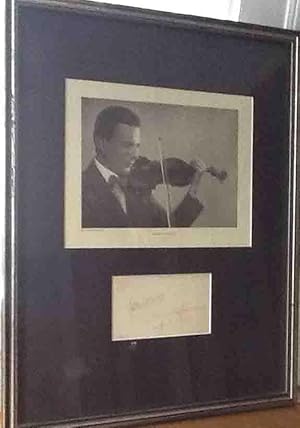 Seller image for Autograph Musical Quotation Signed Matted and Framed with Portrait. 1921. for sale by Montagnana Books