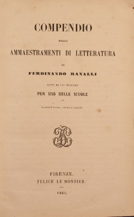 Bild des Verkufers fr Compendio degli ammaestramenti di letteratura zum Verkauf von Antica Libreria Srl