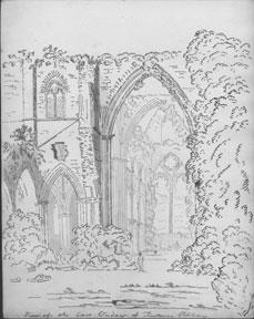 View of the East Window of Tintern Abbey.