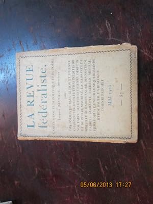 Seller image for La Revue fdraliste.Cahier mensuel de politique et de posie.n 87. for sale by Librairie FAUGUET