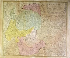 Kolorierte Kupferstich-Landkarte bei Homanns Erben. Statuum Italiae Superioris vulgo olim Lombard...