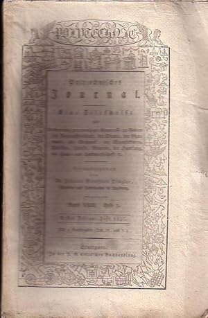 Immagine del venditore per Polytechnisches Journal. Band XXII. Heft 5. Erstes Februar=Heft 1827. (= 8. Jahrgang, 3. Heft). Eine Zeitschrift zur Verbreitung gemeinnziger Kenntnisse im Gebiete der Naturwissenschaft, der Chemie, der Pharmacie, der Mechanik, der Manufakturen, Fabriken, Knste, Gewerbe, der Handlung, der Haus- und Landwirthschaft etc. Herausgegeben von Johann Gottfried und Emil Maximilian Dingler. venduto da Antiquariat Carl Wegner