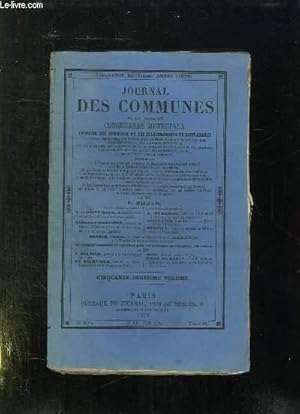 Image du vendeur pour JOURNAL DES COMMUNES. TOME 52em. mis en vente par Le-Livre