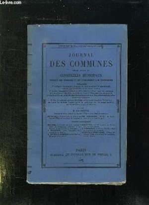 Image du vendeur pour JOURNAL DES COMMUNES. TOME 56em. mis en vente par Le-Livre