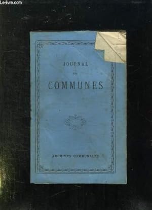 Image du vendeur pour JOURNAL DES COMMUNES. TOME 43em. mis en vente par Le-Livre