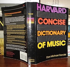 Seller image for HARVARD CONCISE DICTIONARY OF MUSIC for sale by Rare Book Cellar