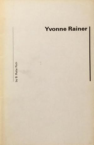 Bild des Verkufers fr Yvonne Rainer zum Verkauf von Trevian Books