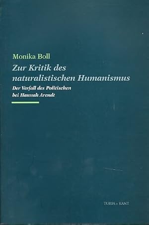 Bild des Verkufers fr Zur Kritik des naturalistischen Humanismus. Der Verfall des Politischen bei Hannah Arendt. zum Verkauf von Fundus-Online GbR Borkert Schwarz Zerfa