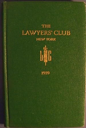 Seller image for THE LAWYERS' CLUB NEW YORK 1939 for sale by Wilson Book Research