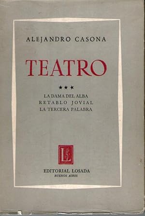 Imagen del vendedor de TEATRO III - LA DAMA DEL ALBA - RETABLO JOVIAL - LA TERCERA PALABRA a la venta por Libreria Bibliomania